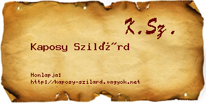 Kaposy Szilárd névjegykártya
