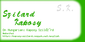 szilard kaposy business card